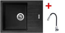 Sinks PERFECTO 650 Granblack + ELASTA S nerez/černá 